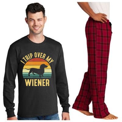 I Trip Over My Weiner funny Dachshund lover Long Sleeve Pajama Set