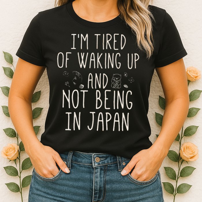 I’m Tired of Waking Up and Not Being In Japan Japanese Womens T-Shirt