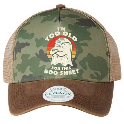 Im Too Old For This Boo Sheet Lazy Halloween Costume Ghost Legacy Tie Dye Trucker Hat