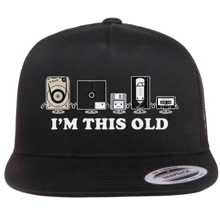 IM This Old Retro Vintage Cassette Tape Floppy Disk Vhs Flat Bill Trucker Hat