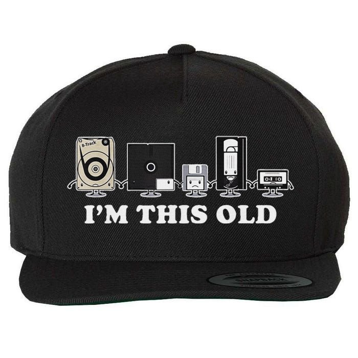 IM This Old Retro Vintage Cassette Tape Floppy Disk Vhs Wool Snapback Cap