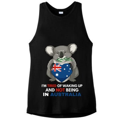 IM Tired Of Waking Up And Not Being In Australia Native Australian Ladies PosiCharge Tri-Blend Wicking Tank
