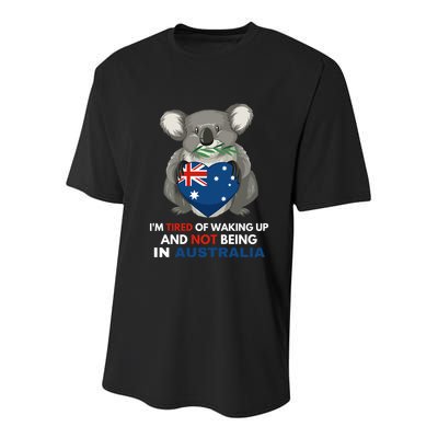 IM Tired Of Waking Up And Not Being In Australia Native Australian Youth Performance Sprint T-Shirt