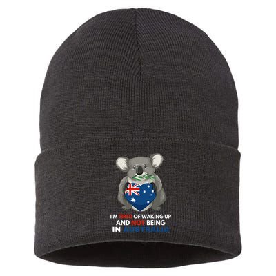IM Tired Of Waking Up And Not Being In Australia Native Australian Sustainable Knit Beanie