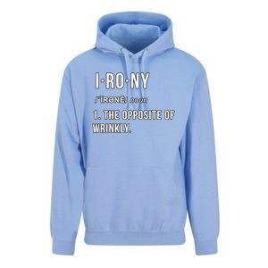 Irony The Opposite Of Wrinkly Funny Pun Gift Unisex Surf Hoodie