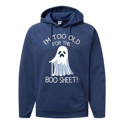 Im Too Old For This Boo Sheet Lazy Halloween Ghost Performance Fleece Hoodie