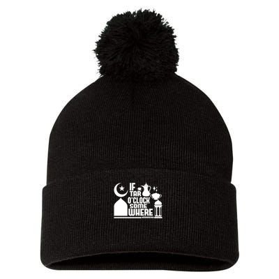 If Tar O Clock Somewhere Ramadan Pom Pom 12in Knit Beanie