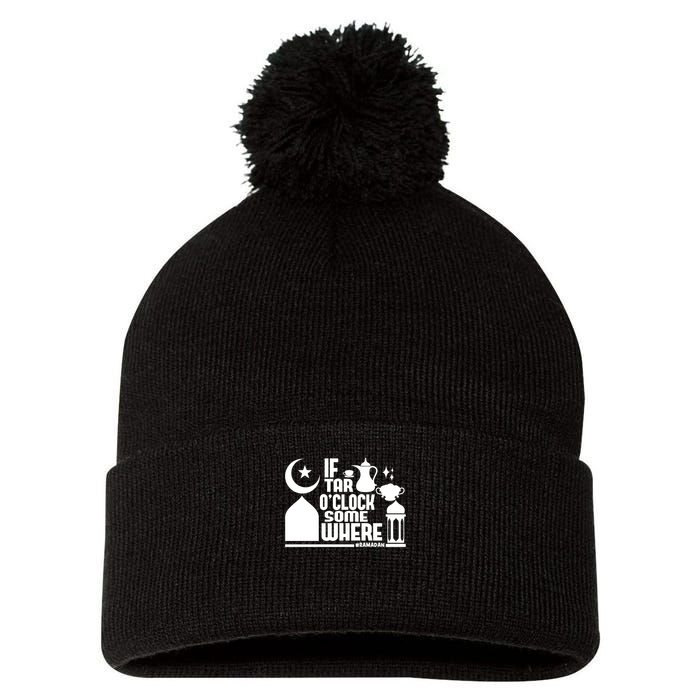If Tar O Clock Somewhere Ramadan Pom Pom 12in Knit Beanie