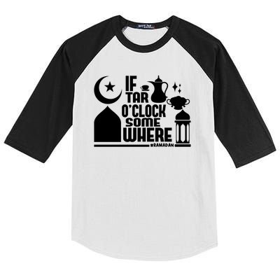 If Tar O Clock Somewhere Ramadan Kids Colorblock Raglan Jersey