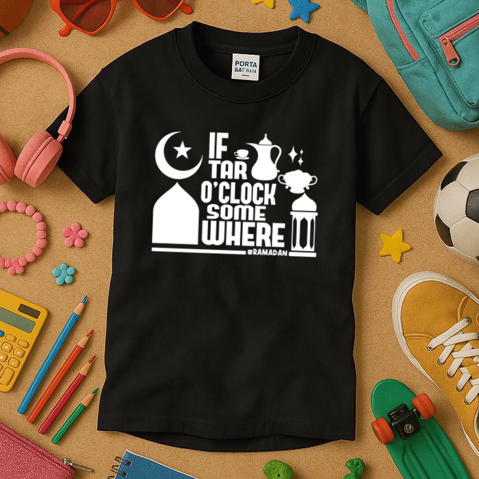 If Tar O Clock Somewhere Ramadan Kids T-Shirt