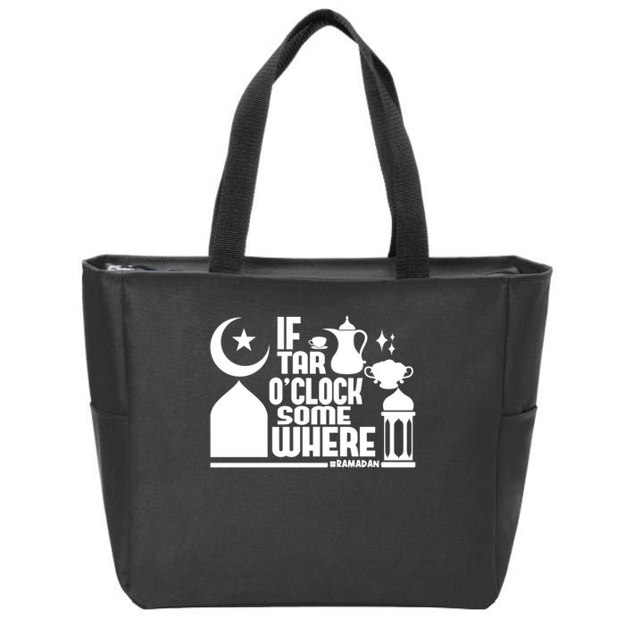 If Tar O Clock Somewhere Ramadan Zip Tote Bag