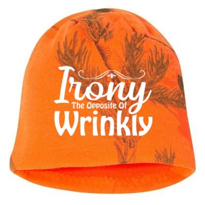 Irony The Opposite Of Wrinkly Funny Cute Gift Kati - Camo Knit Beanie