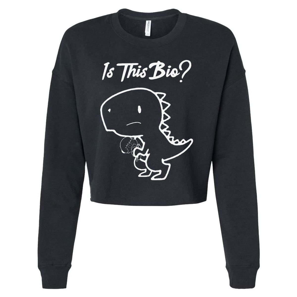 Is This Organic Funny Design Cropped Pullover Crew
