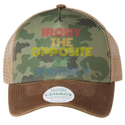 Irony The Opposite Of Wrinkly Retro 70s Vintage Great Gift Legacy Tie Dye Trucker Hat