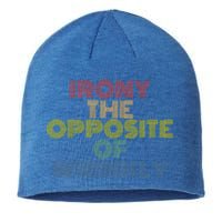 Irony The Opposite Of Wrinkly Retro 70s Vintage Great Gift Sustainable Beanie