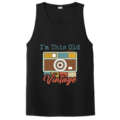 Im This Old I Am Vintage Not Old Camera Mom Dad Nana Papa Gift PosiCharge Competitor Tank