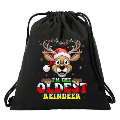 IM The Oldest Reindeer Matching Christmas Xmas Drawstring Bag