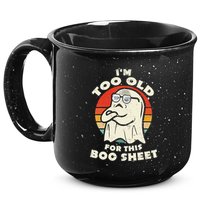 Im Too Old For This Boo Sheet Lazy Halloween Costume Ghost 15oz Campfire Ceramic Mug