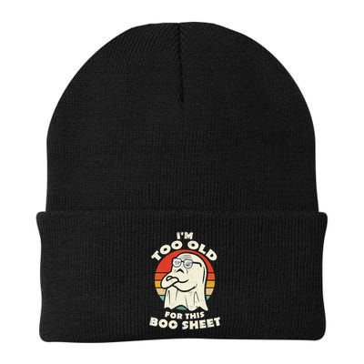 Im Too Old For This Boo Sheet Lazy Halloween Costume Ghost Beanie