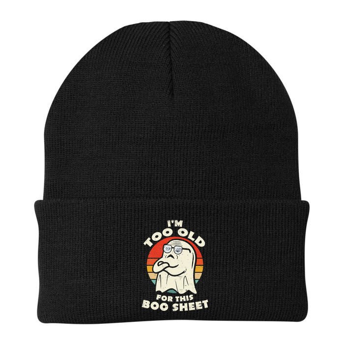 Im Too Old For This Boo Sheet Lazy Halloween Costume Ghost Beanie