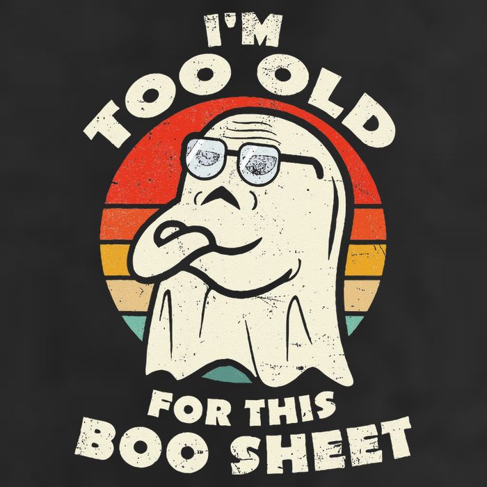 Im Too Old For This Boo Sheet Lazy Halloween Costume Ghost Beanie