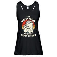 Im Too Old For This Boo Sheet Lazy Halloween Costume Ghost Ladies Essential Flowy Tank