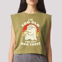 Im Too Old For This Boo Sheet Lazy Halloween Costume Ghost Garment-Dyed Women's Muscle Tee