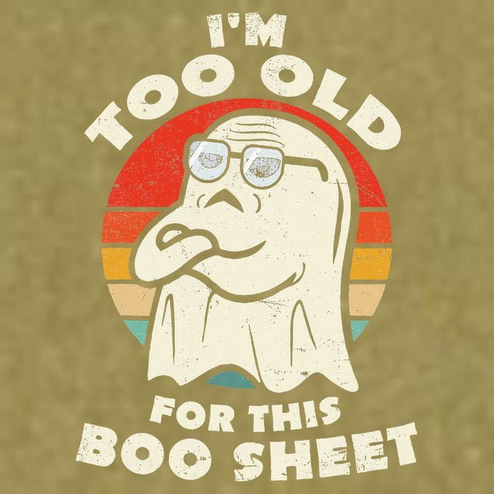 Im Too Old For This Boo Sheet Lazy Halloween Costume Ghost Garment-Dyed Women's Muscle Tee