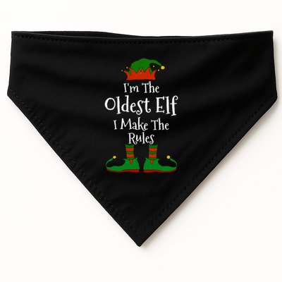 IM The Oldest Elf Family Matching Funny Christmas USA-Made Doggie Bandana