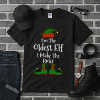 IM The Oldest Elf Family Matching Funny Christmas Tall T-Shirt