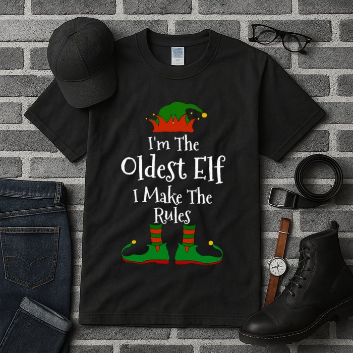 IM The Oldest Elf Family Matching Funny Christmas Tall T-Shirt