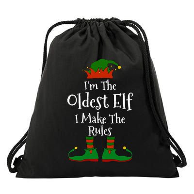 IM The Oldest Elf Family Matching Funny Christmas Drawstring Bag