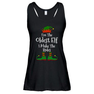 IM The Oldest Elf Family Matching Funny Christmas Ladies Essential Flowy Tank