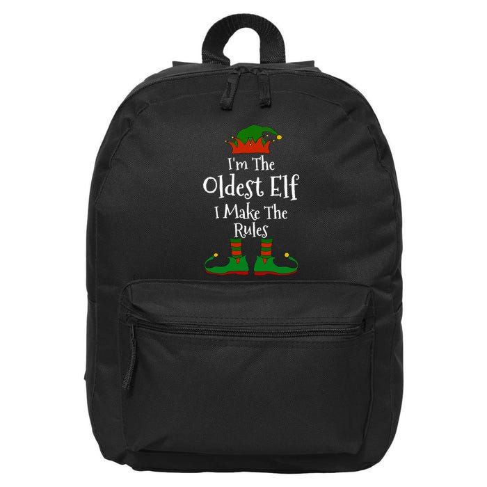 IM The Oldest Elf Family Matching Funny Christmas 16 in Basic Backpack