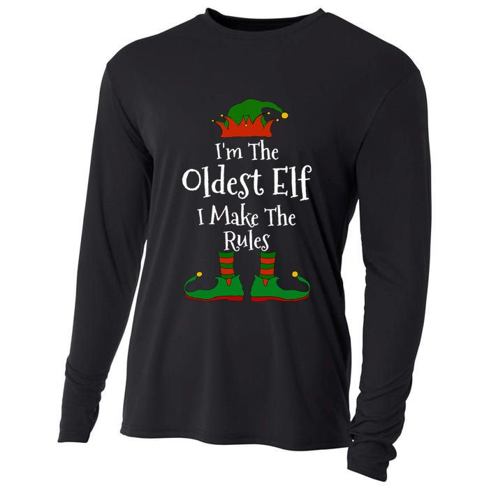 IM The Oldest Elf Family Matching Funny Christmas Cooling Performance Long Sleeve Crew