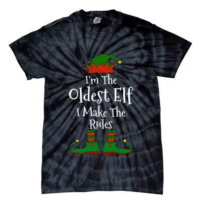 IM The Oldest Elf Family Matching Funny Christmas Tie-Dye T-Shirt