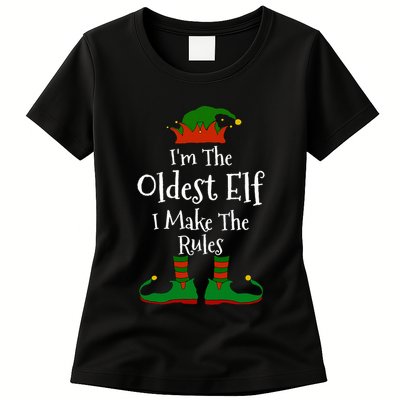 IM The Oldest Elf Family Matching Funny Christmas Womens T-Shirt