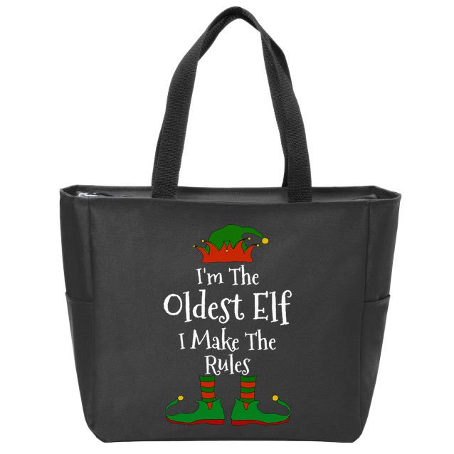 IM The Oldest Elf Family Matching Funny Christmas Zip Tote Bag