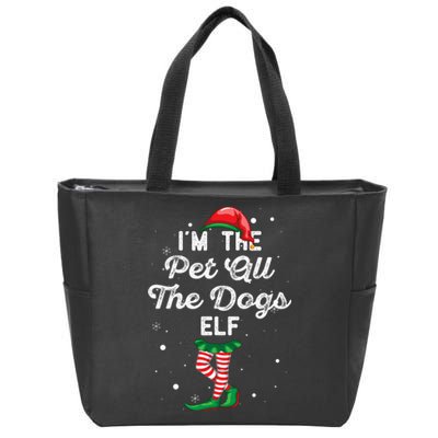 IM The Pet All The Dogs Elf Group Christmas Family Costume Zip Tote Bag