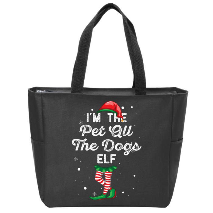 IM The Pet All The Dogs Elf Group Christmas Family Costume Zip Tote Bag