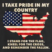 I Take Pride In My Country Distressed USA American Flag Map Cool Comfort Performance Bucket Hat
