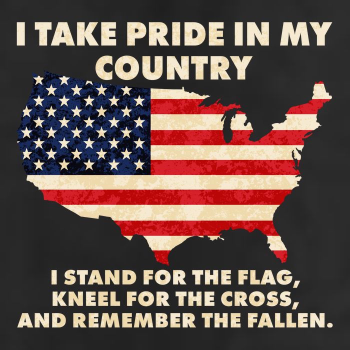 I Take Pride In My Country Distressed USA American Flag Map Cool Comfort Performance Bucket Hat