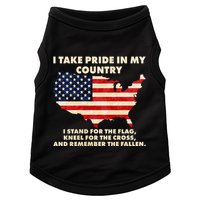 I Take Pride In My Country Distressed USA American Flag Map Doggie Tank