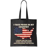I Take Pride In My Country Distressed USA American Flag Map Bag