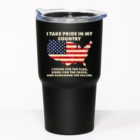 I Take Pride In My Country Distressed USA American Flag Map Tumbler
