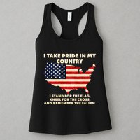 I Take Pride In My Country Distressed USA American Flag Map Womens Tank Top
