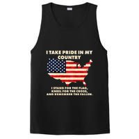 I Take Pride In My Country Distressed USA American Flag Map PosiCharge Competitor Tank