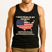 I Take Pride In My Country Distressed USA American Flag Map Tank Top