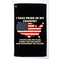 I Take Pride In My Country Distressed USA American Flag Map Golf Towel