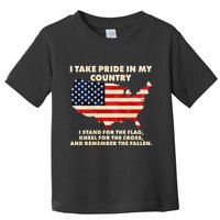 I Take Pride In My Country Distressed USA American Flag Map Toddler T-Shirt